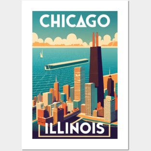 A Vintage Travel Art of Chicago - Illinois - US Posters and Art